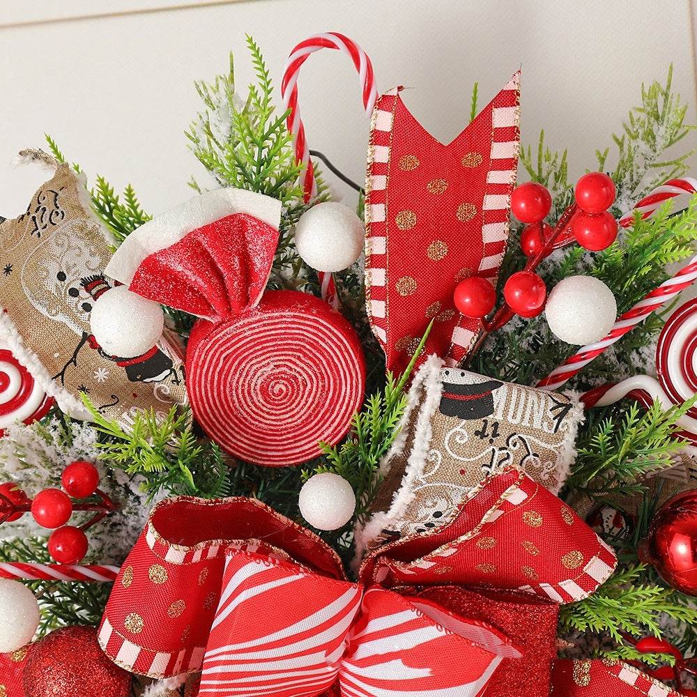 Christmas Wreath - Candy Cane Garland Door Decoration