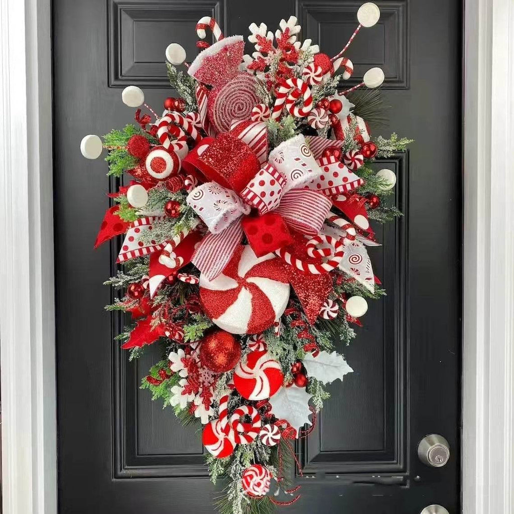 Christmas Wreath - Candy Cane Garland Door Decoration