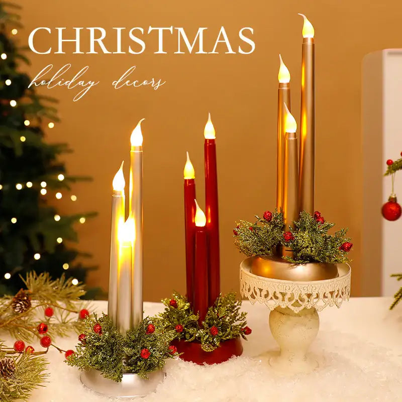 LED Christmas Candle - Flameless Flickering Holiday Decor