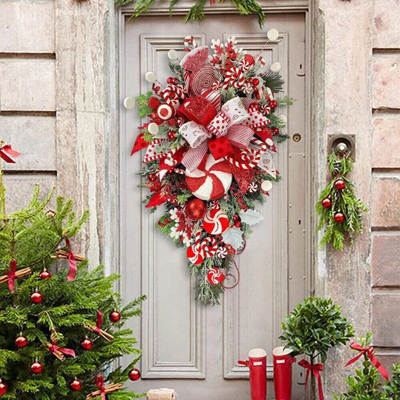Christmas Wreath - Candy Cane Garland Door Decoration