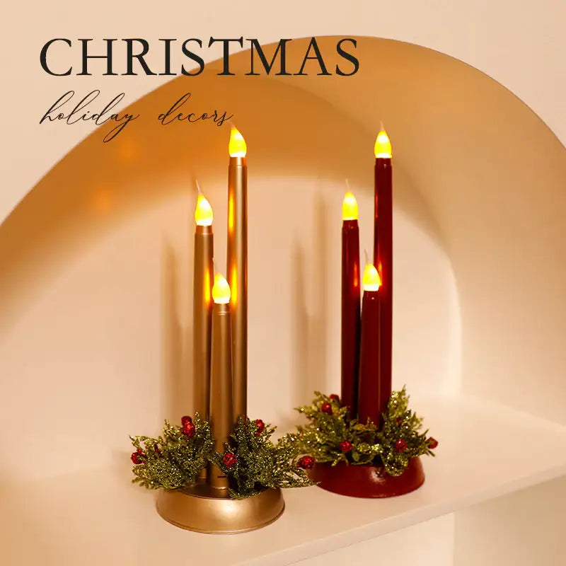 LED Christmas Candle - Flameless Flickering Holiday Decor