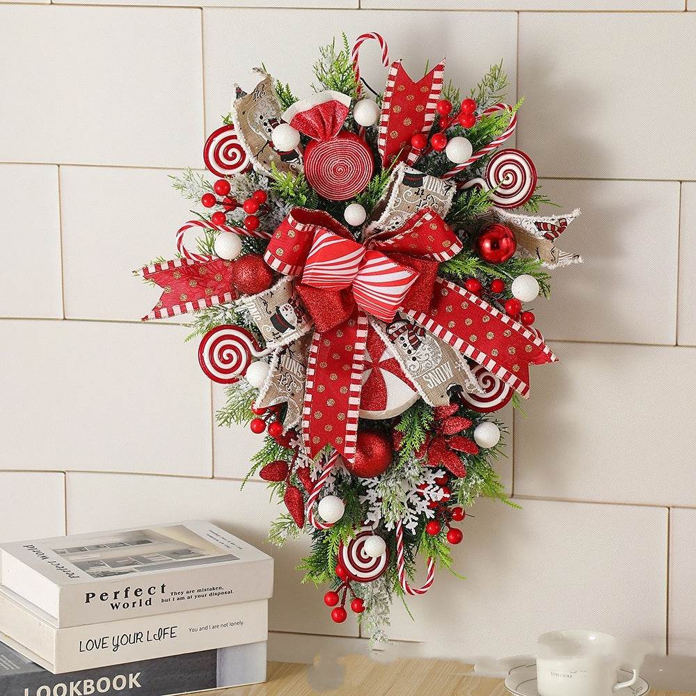 Christmas Wreath - Candy Cane Garland Door Decoration