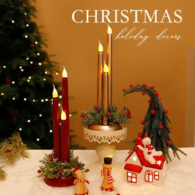 LED Christmas Candle - Flameless Flickering Holiday Decor