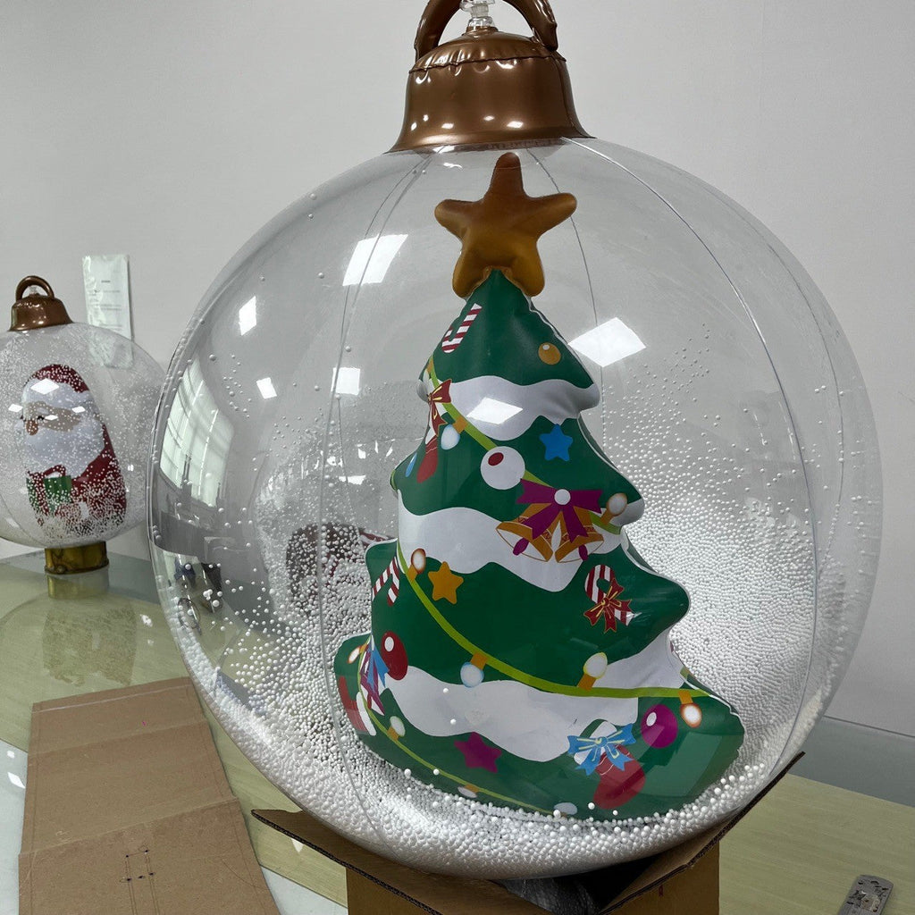 Inflatable Christmas Ball Ornament - 60cm Hanging Santa, Tree & Snowman Decoration