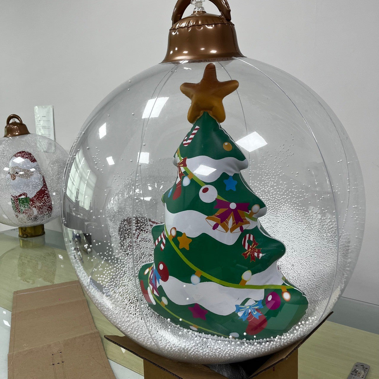 Inflatable Christmas Ball Ornament - 60cm Hanging Santa, Tree & Snowman Decoration