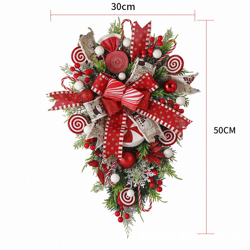 Christmas Wreath - Candy Cane Garland Door Decoration