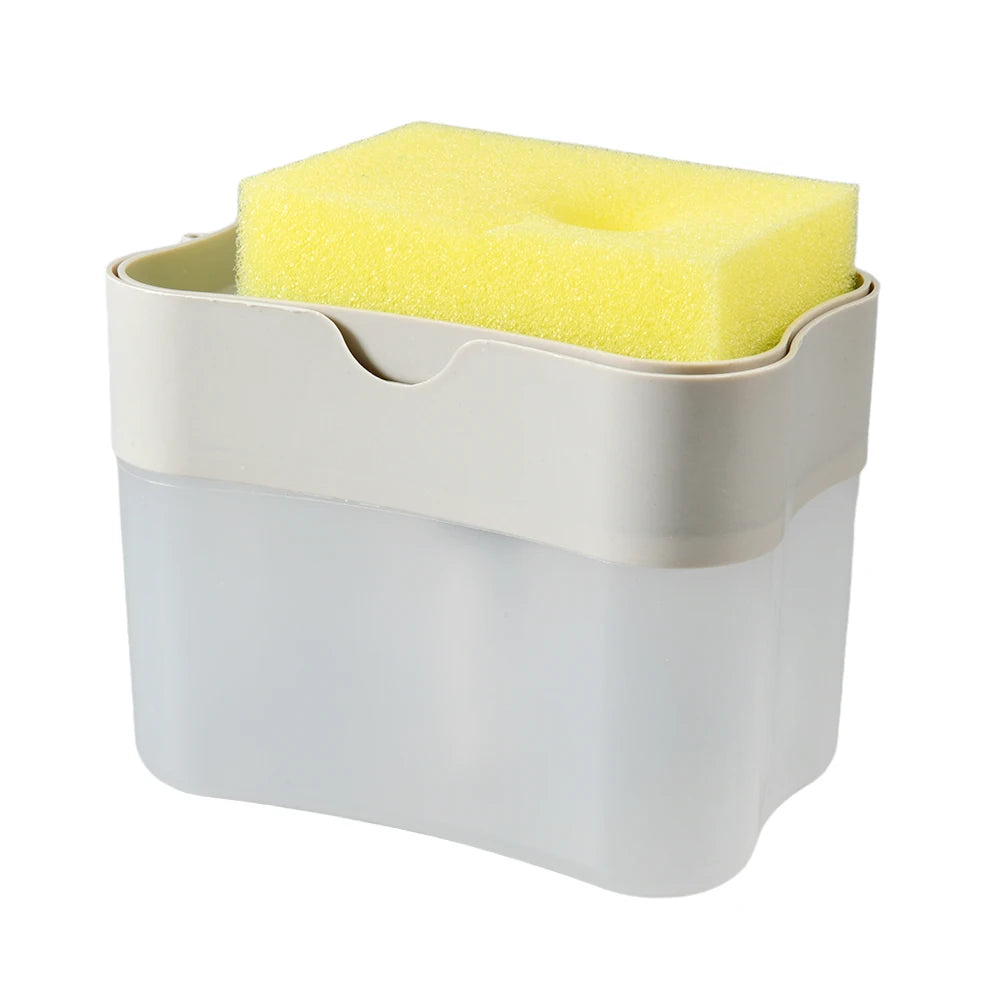 Automatic Soap Dispenser with Sponge Holder - 2-in-1 Kitchen Dish Soap Pump & Organizer