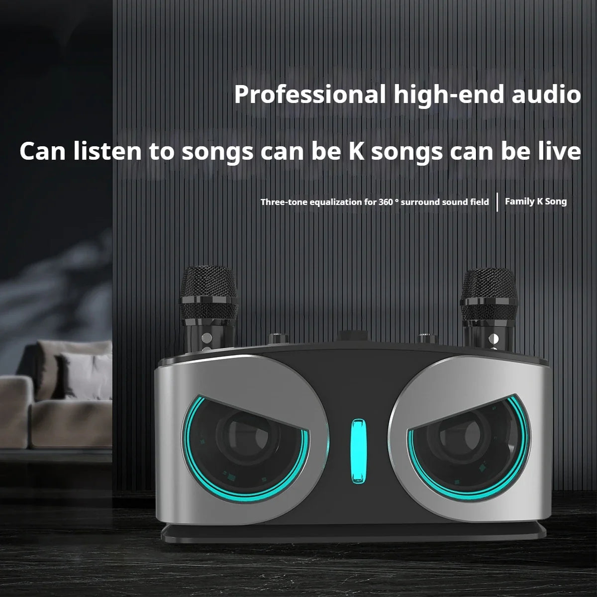 20W Wireless Bluetooth Speaker - Dual Microphones for Karaoke & Parties