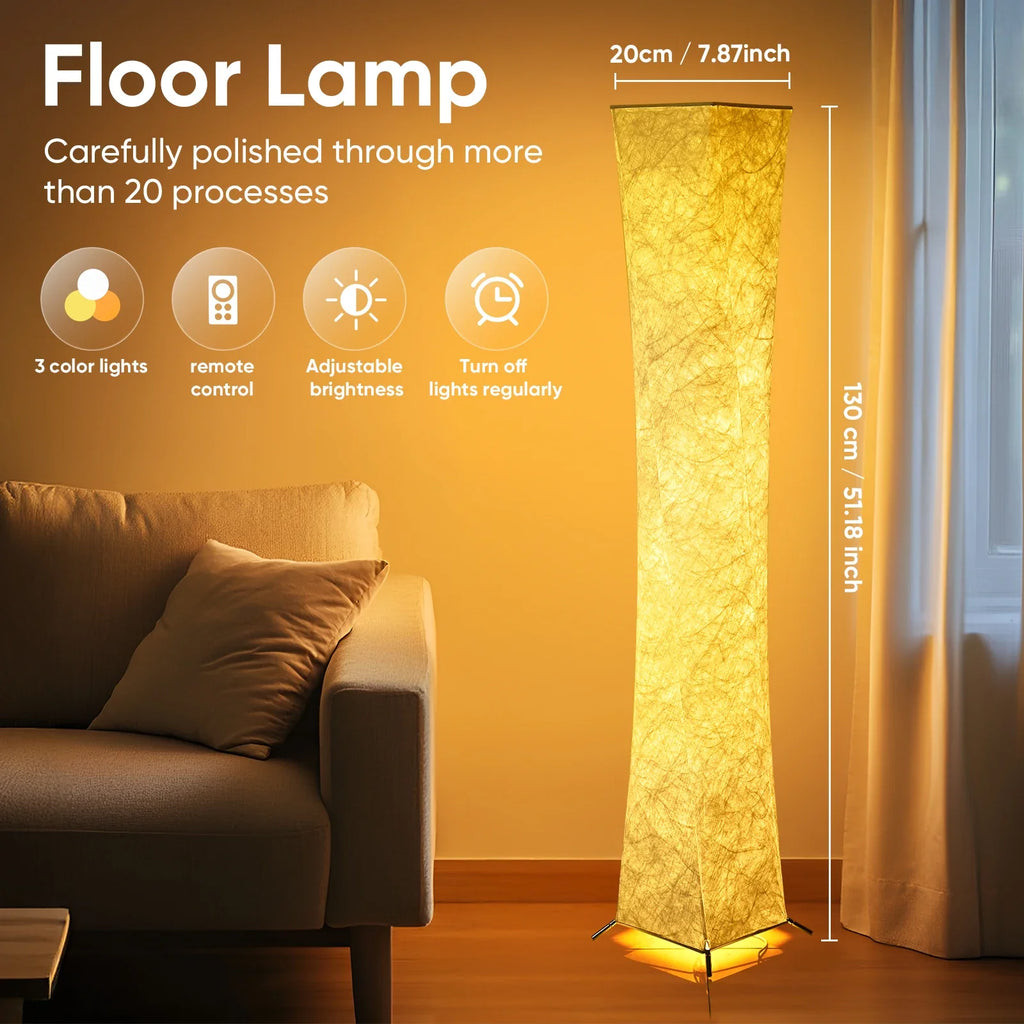 52" Soft Light Floor Lamp - Modern Standing Lamp with Fabric Shade for Living Room