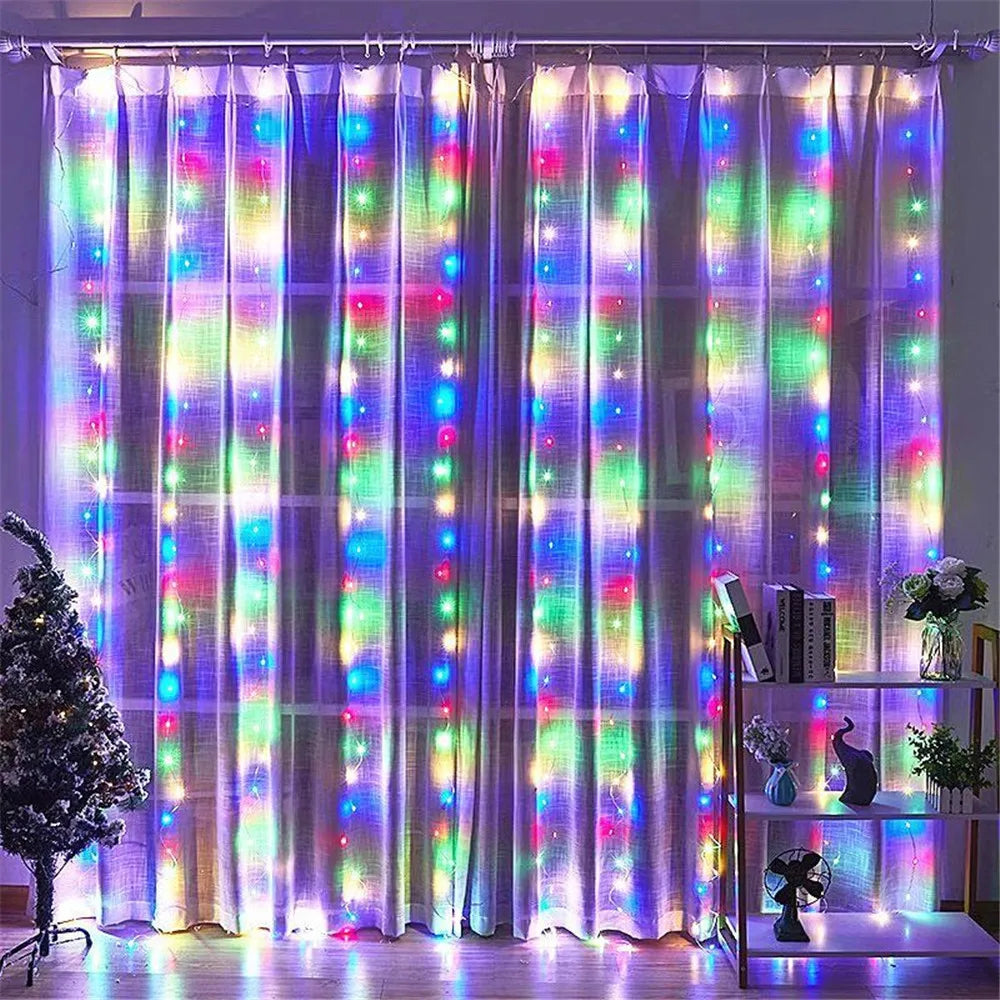 Wedding Fairy Lights - 8 Mode LED USB Curtain String Lights Outdoor