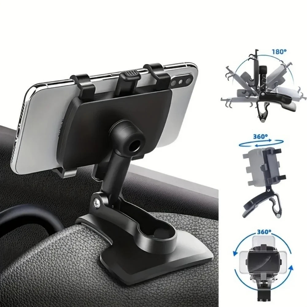 360° Universal Car Phone Holder - Dashboard Mount for iPhone & Android