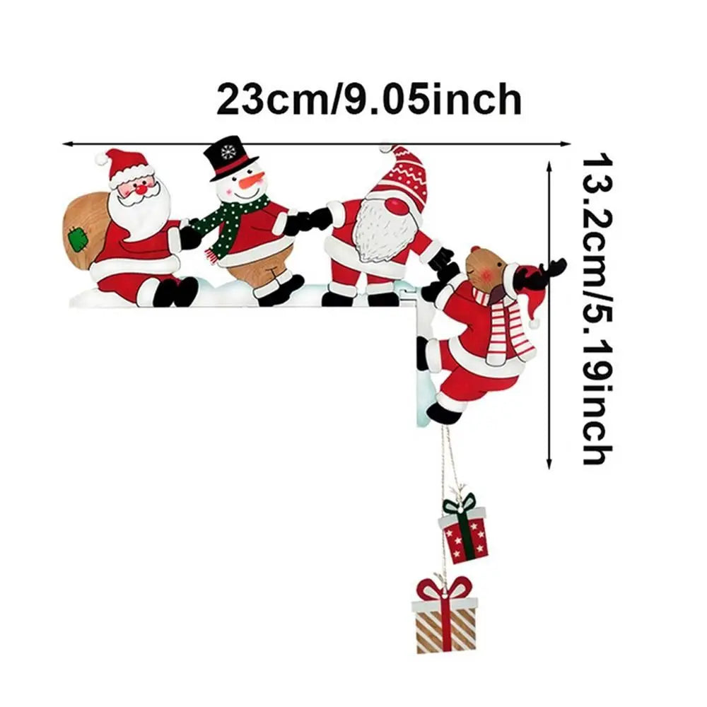 Wooden Santa & Snowman Christmas Door Frame Decor