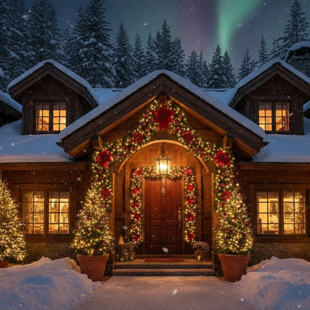 Christmas LED Rattan Garland - 270cm Artificial Wreath with Lights for Xmas Decor