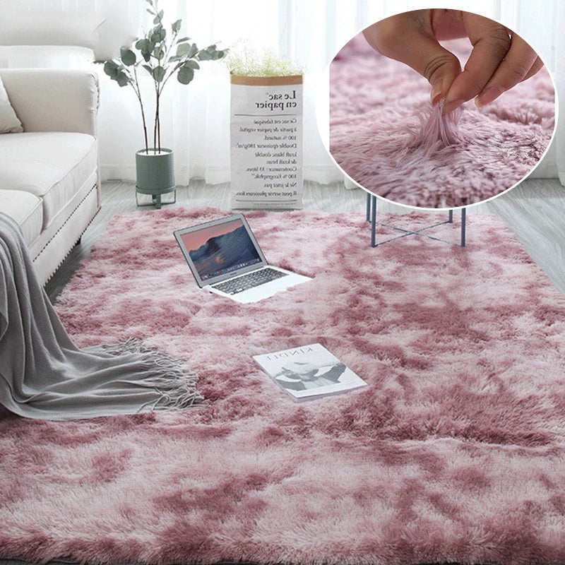 RainbowCloud Plush Rug – Soft, Fluffy & Vibrant!