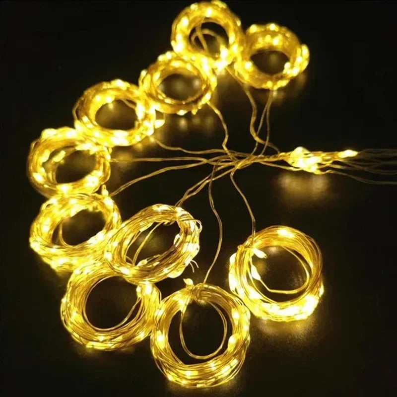 LED Curtain Fairy Lights - 3M x 1M 300 LED Warm White String Lights for Indoor & Outdoor Decor