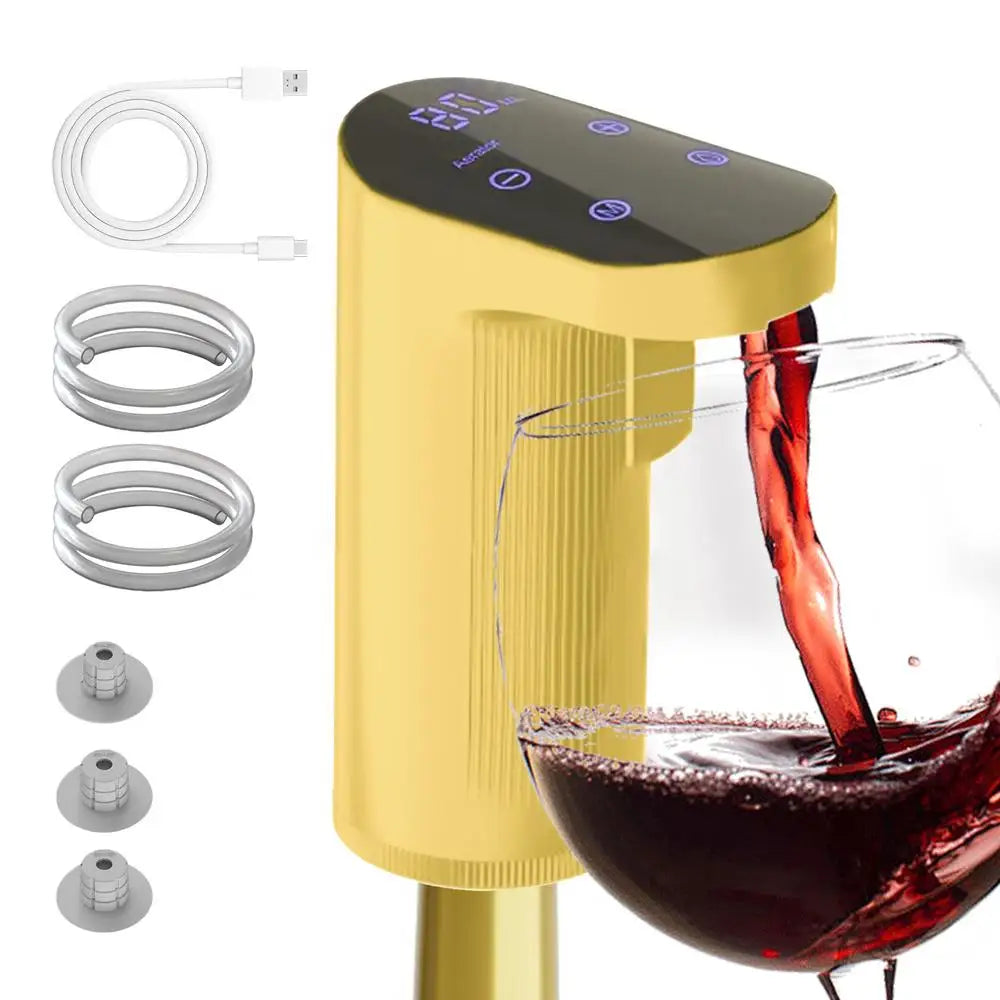 Automatic Wine Aerator - Portable Electric Wine Decanter & Dispenser for Home Bar