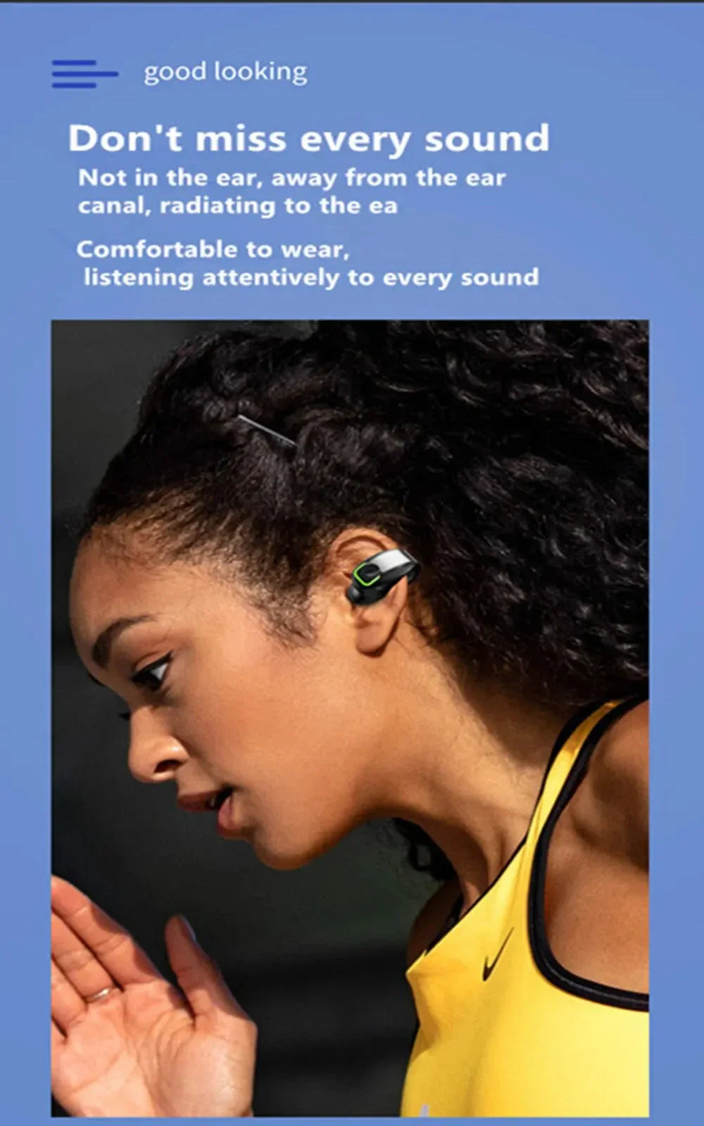 Bone Conduction Bluetooth Earphone - Clip-On Wireless Earbud