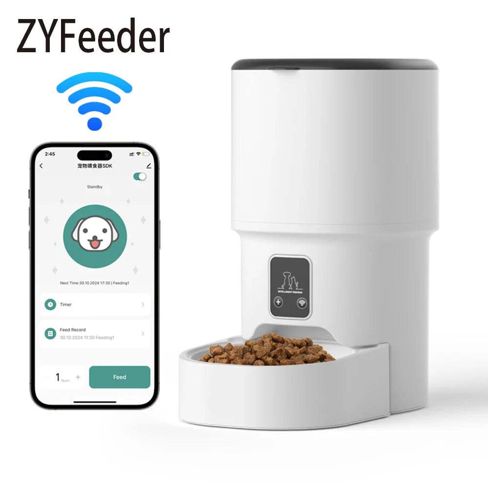 4L WiFi Smart Cat Feeder - Automatic Pet Feeder with App Control & Voice Recording