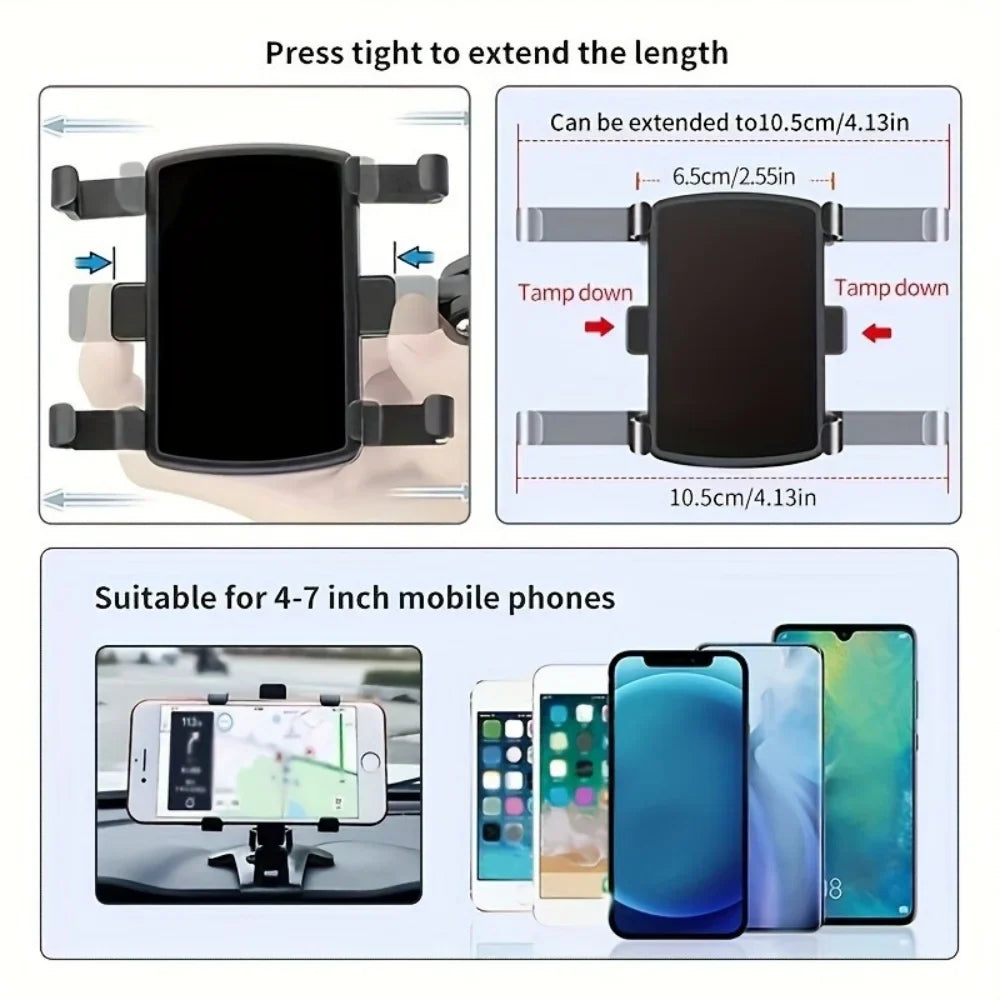 360° Universal Car Phone Holder - Dashboard Mount for iPhone & Android