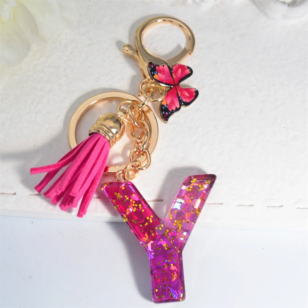 CharmFlair™ – Personalized Butterfly Tassel Keychain 💖