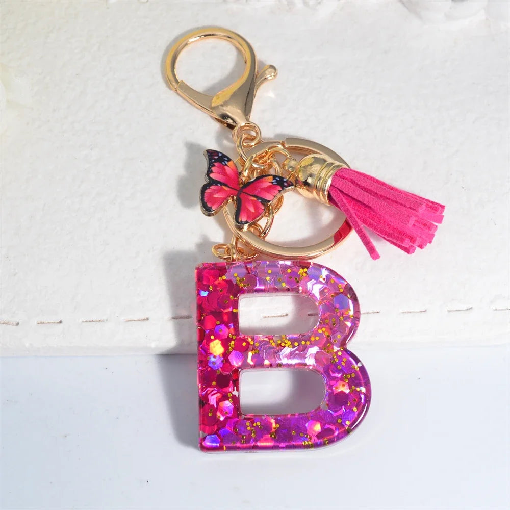 CharmFlair™ – Personalized Butterfly Tassel Keychain 💖