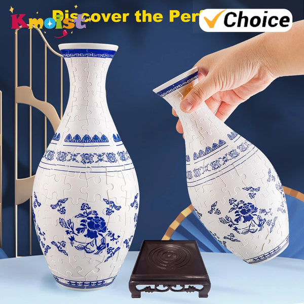 3D Puzzle Vase - DIY Build Your Own Decorative Flower Vase for Home Decor