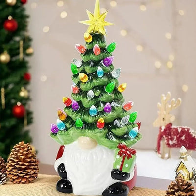 LED Christmas Tree Ornament - Light-Up Gnome Tree Decoration for Holiday Decor