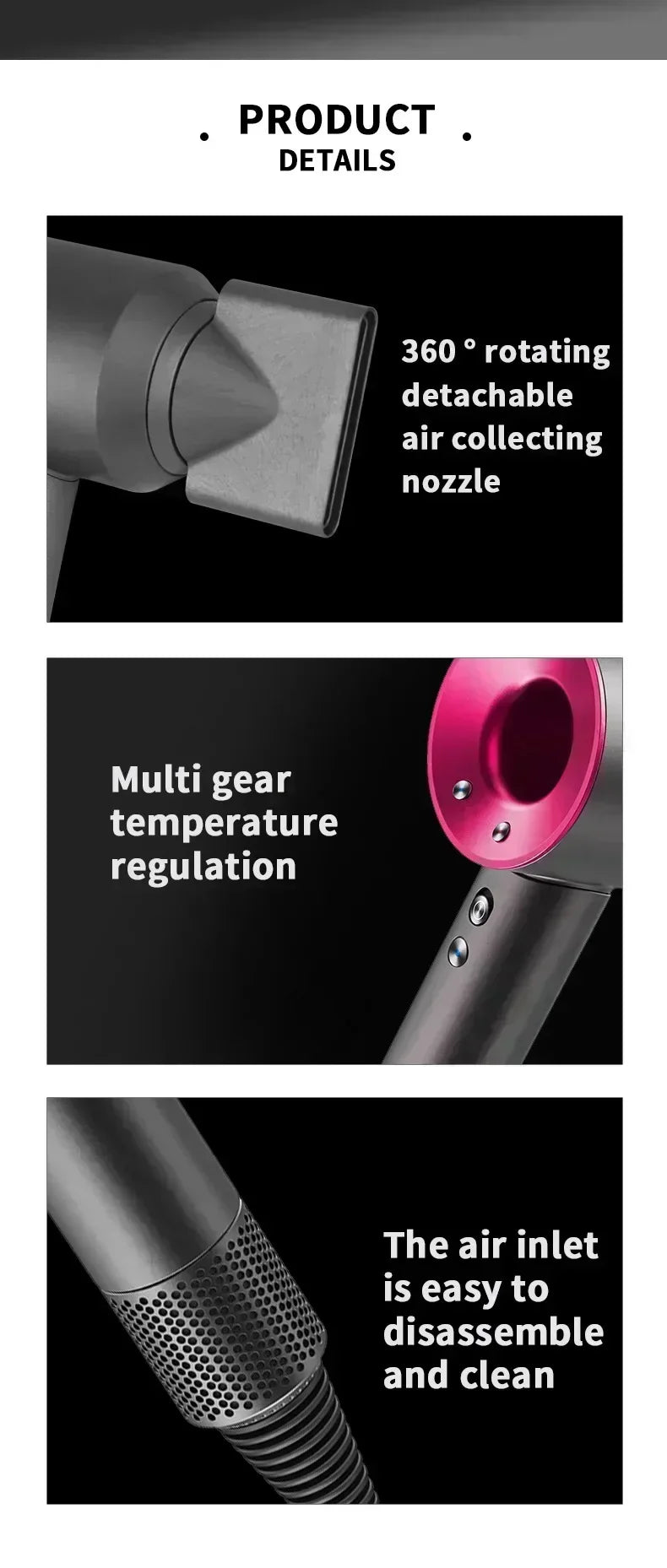 5-in-1 Hair Dryer - Professional Styling Tool with Hot & Cold Air for Smooth Hair