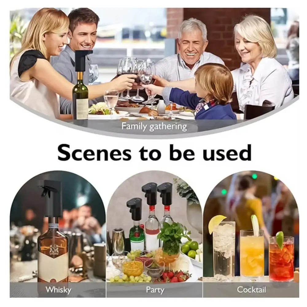Automatic Wine Aerator - Portable Electric Wine Decanter & Dispenser for Home Bar