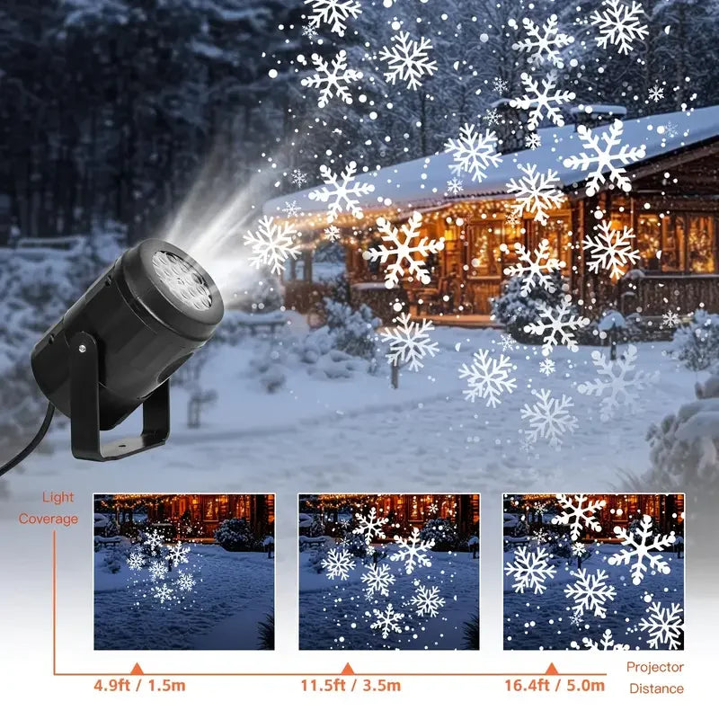 Snowflake Projector - LED Christmas Light Projector with Remote for Holiday Decor