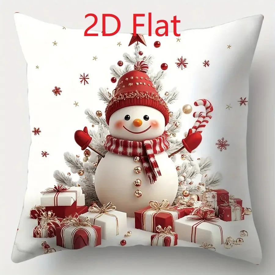 Christmas Pillow Cover - Santa Claus Holiday Throw Pillow Case