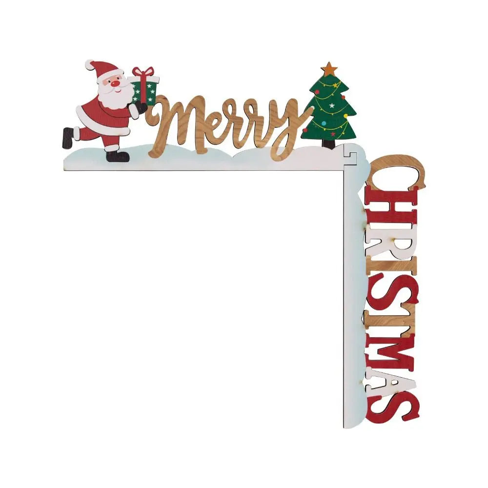Wooden Santa & Snowman Christmas Door Frame Decor