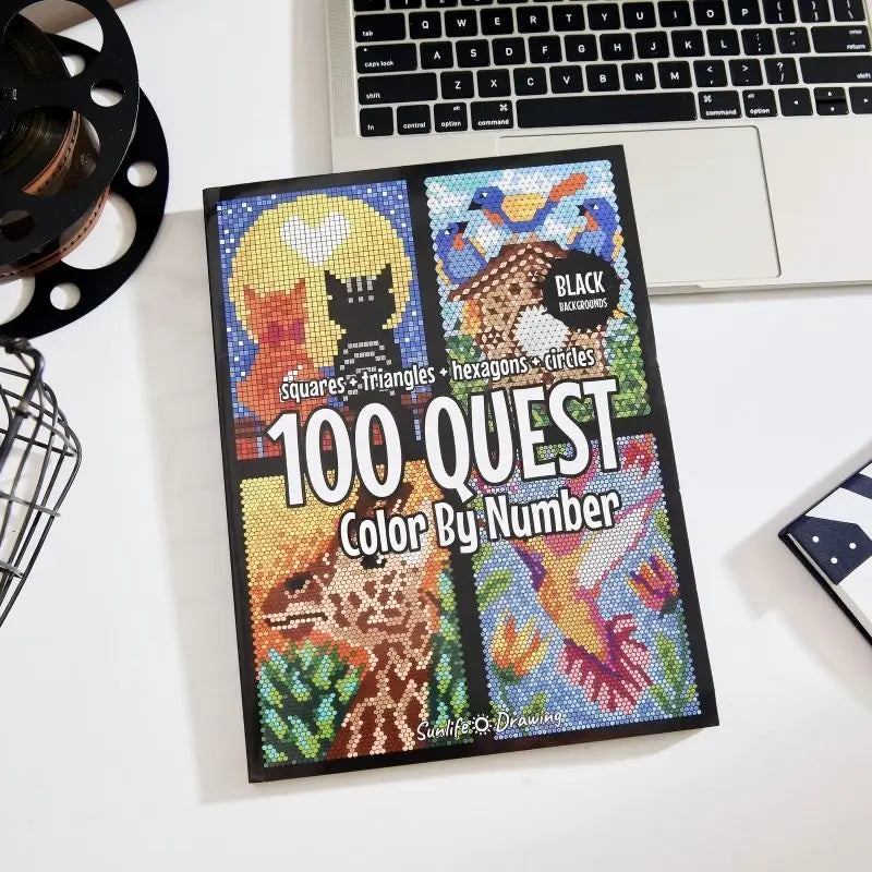 100 Stress-Relief Coloring Pages – Color by Numbers for Adults & Kids!