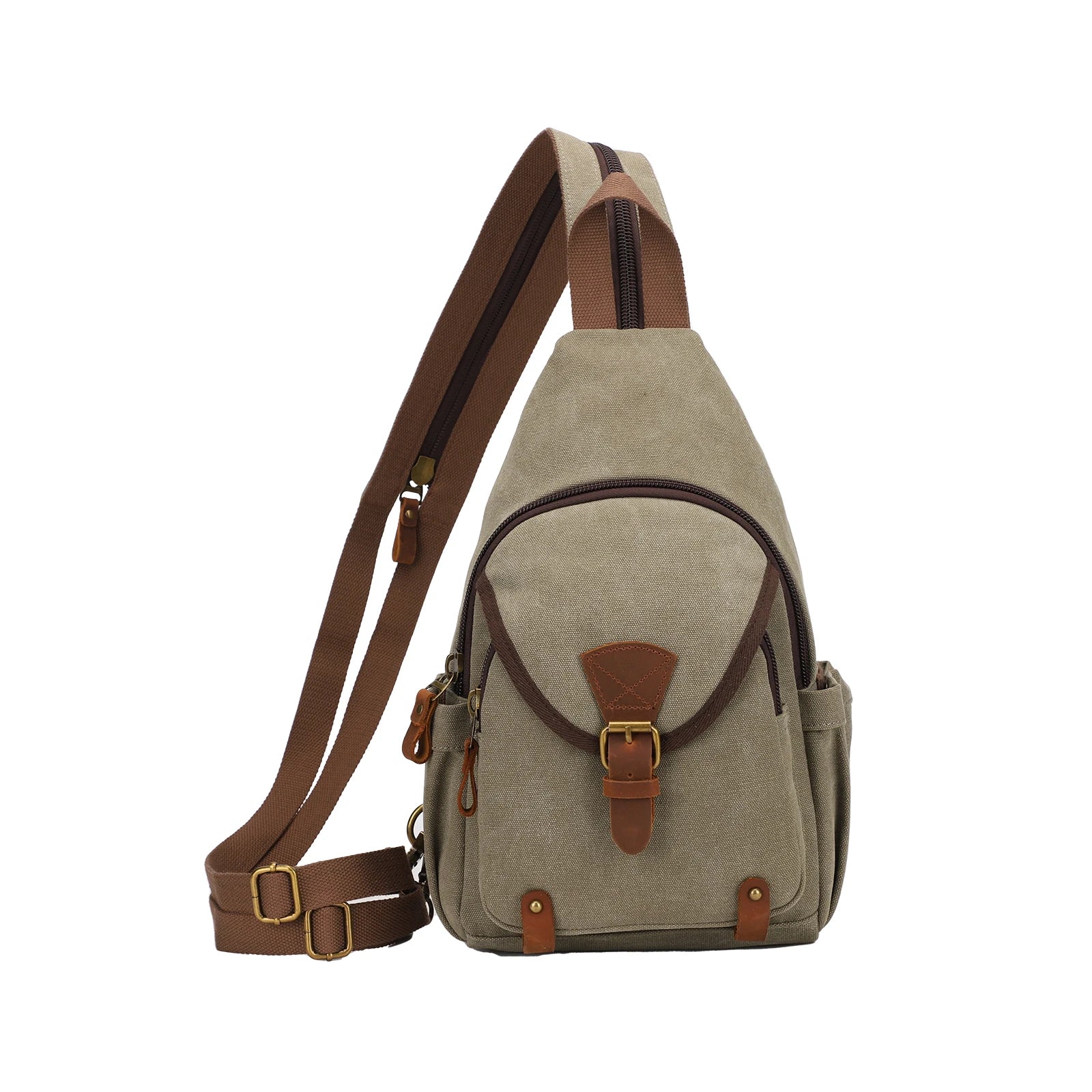Canvas Sling Bag - Convertible Crossbody Chest Pack for Travel