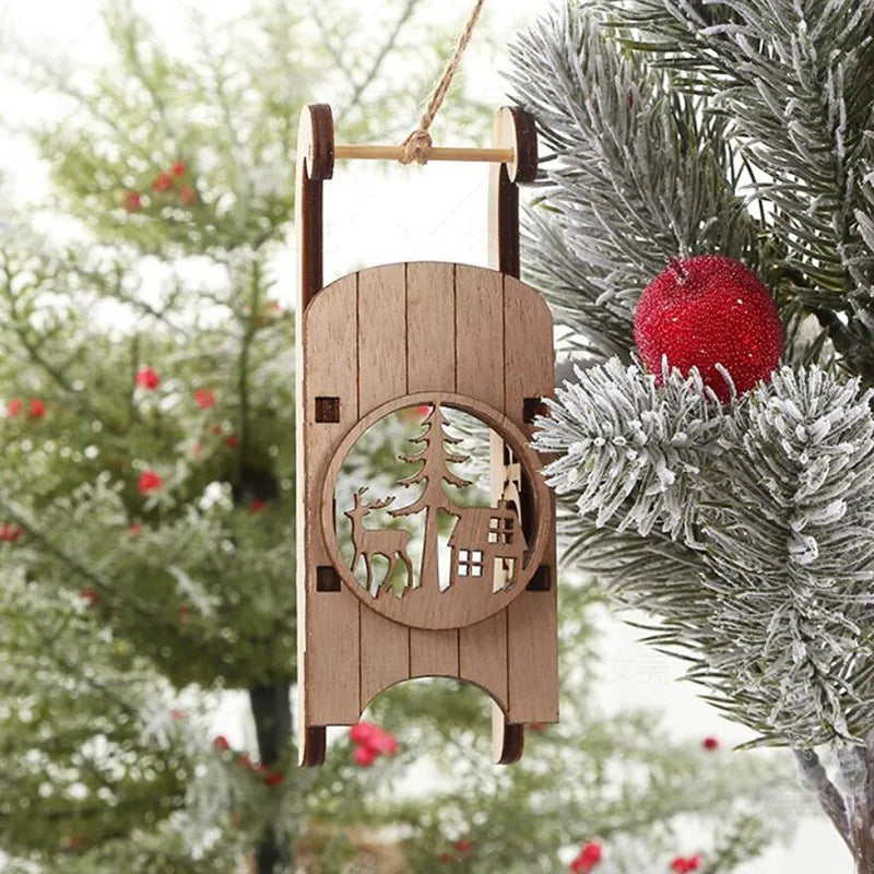 Wooden Christmas Tree Ornament - Creative Desktop Holiday Decor