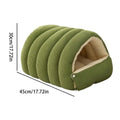 Cat Hideaway Bed - Warm Semi-Enclosed Cave with Soft Cushion for Winter