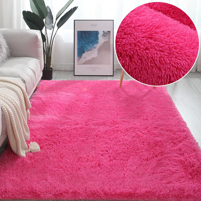 RainbowCloud Plush Rug – Soft, Fluffy & Vibrant!