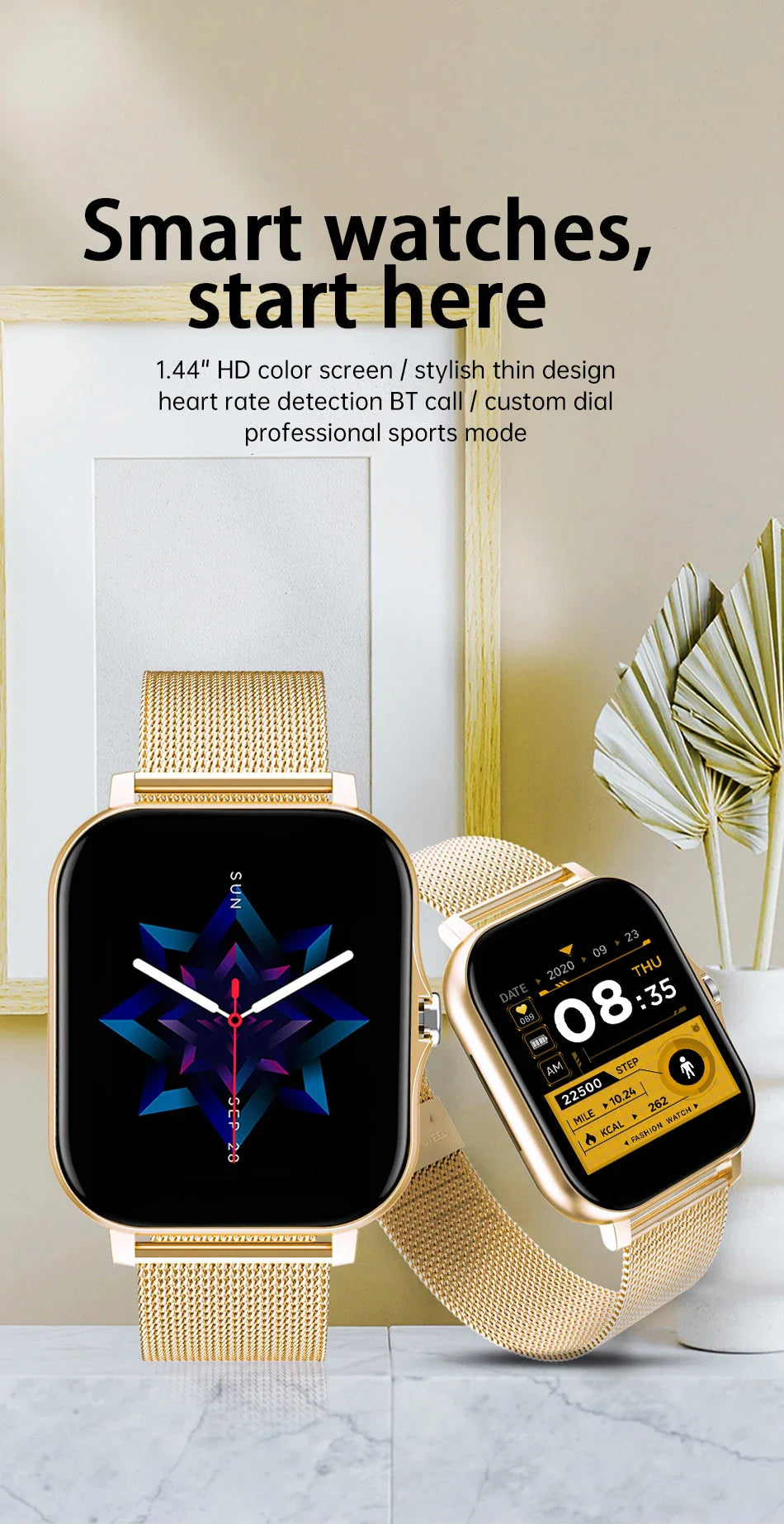 2025 Smartwatch - 1.44" HD Screen, Bluetooth Calls & Health Monitoring