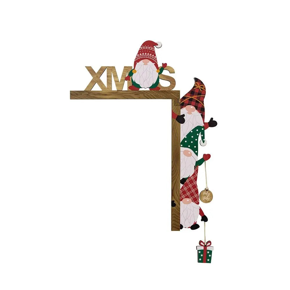 Wooden Santa & Snowman Christmas Door Frame Decor