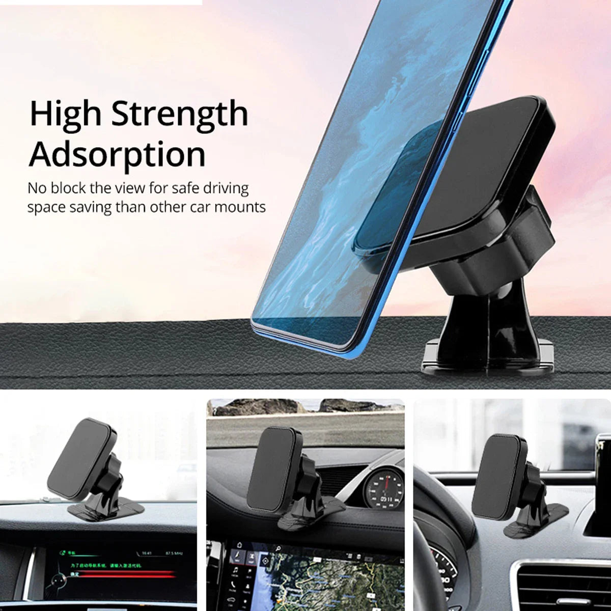 360° Magnetic Car Phone Holder - Universal Dashboard & Vent Mount