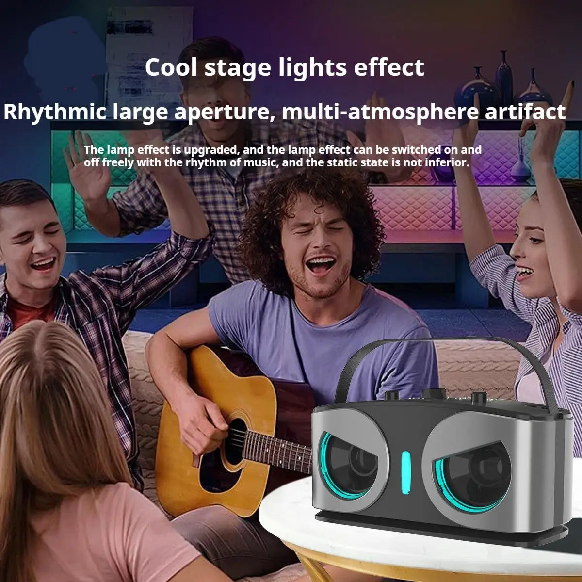 20W Wireless Bluetooth Speaker - Dual Microphones for Karaoke & Parties
