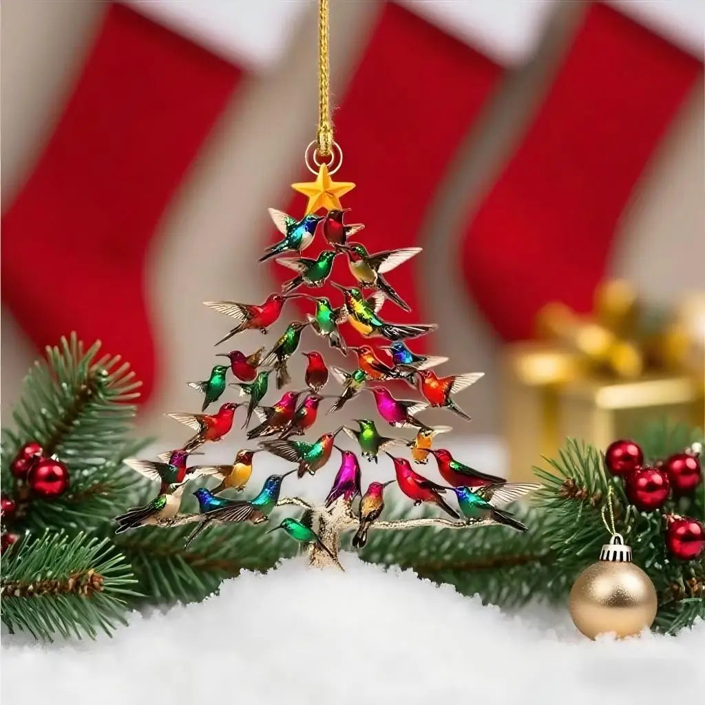 Elegant Handcrafted Hummingbird Tree Ornament