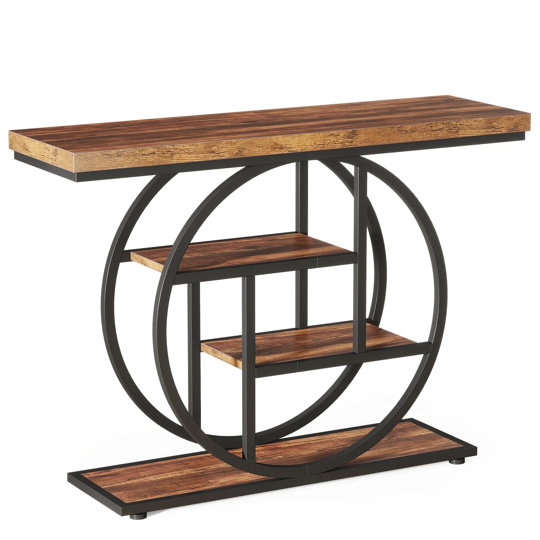 4-Tier Console Table - 41.3" Industrial Entryway Table for Living Room & Hallway