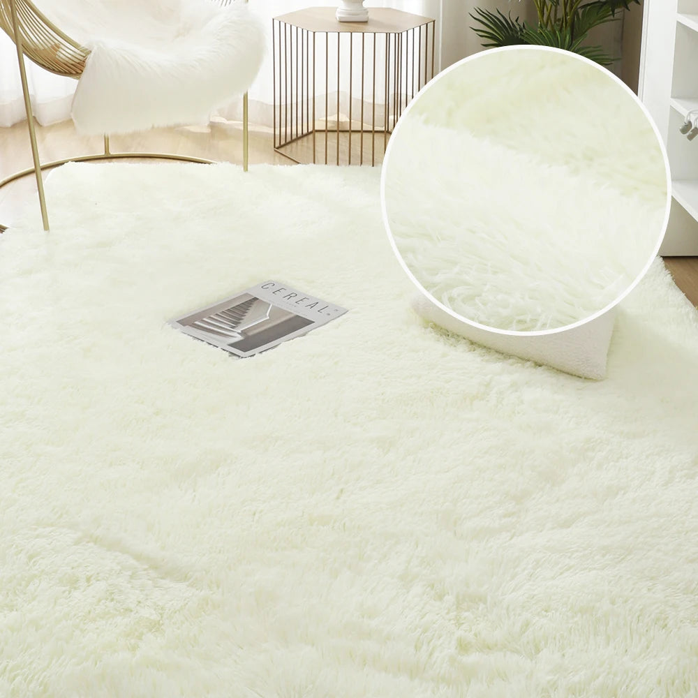 RainbowCloud Plush Rug – Soft, Fluffy & Vibrant!