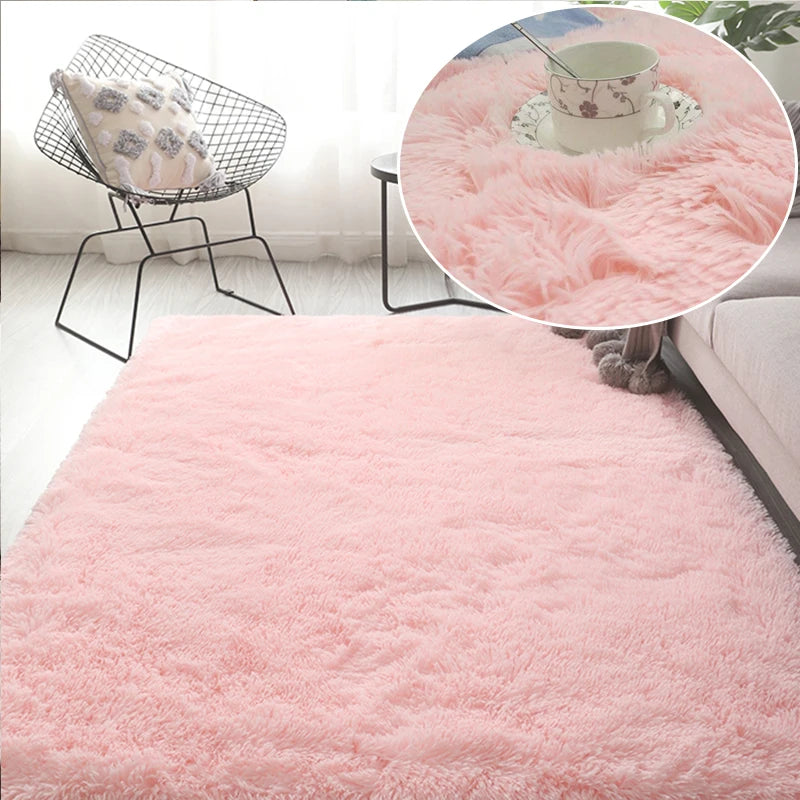 RainbowCloud Plush Rug – Soft, Fluffy & Vibrant!