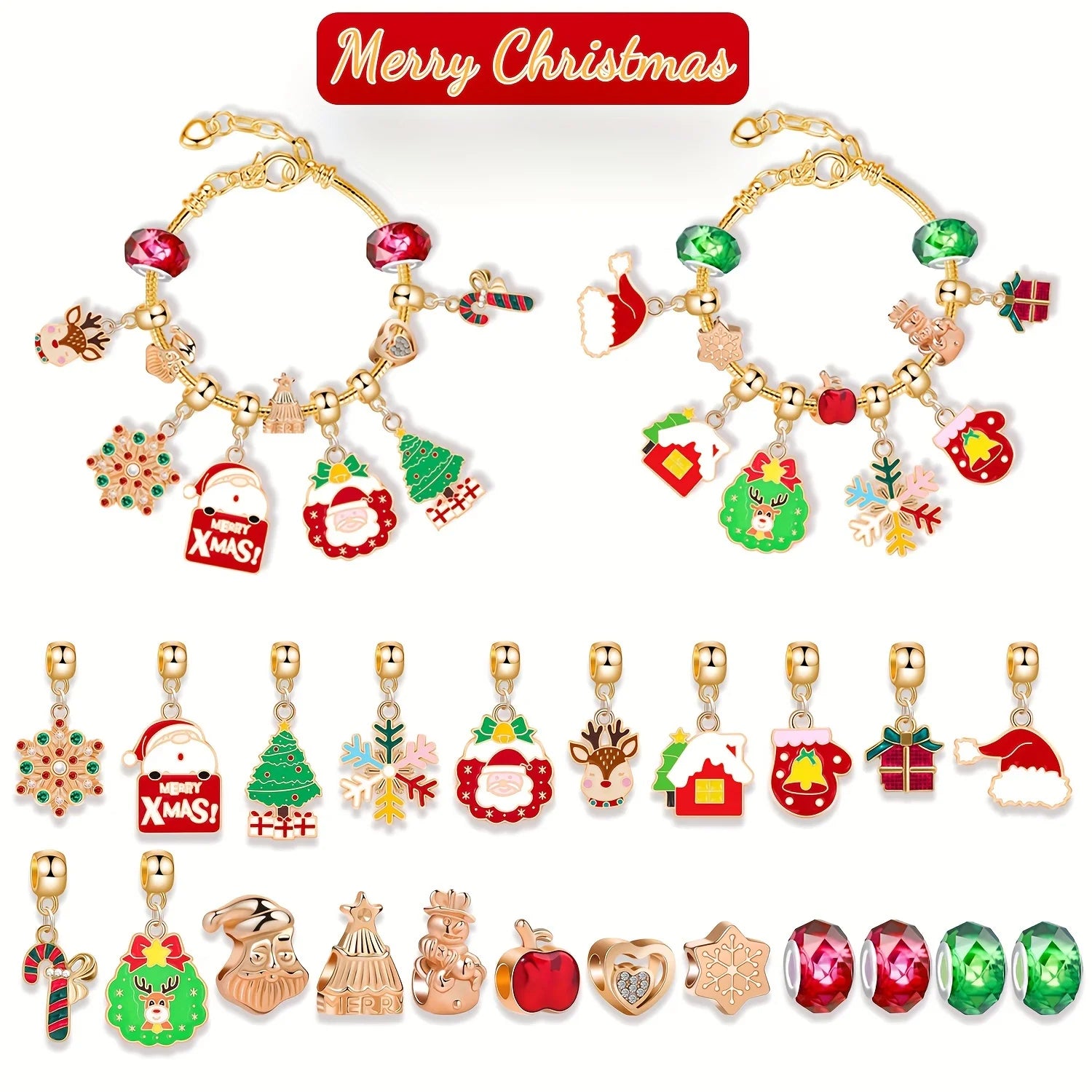 JoyfulCharm Christmas Advent Set – 24 Days of DIY Bracelet Magic
