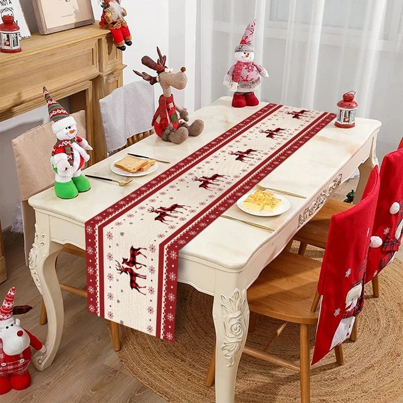 Christmas Table Runner - Merry Christmas Decorations Tablecloth 2024