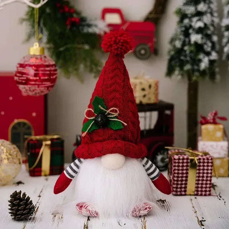 Light Up Christmas Gnome - Knitting Elf Plush Doll with LED Glow