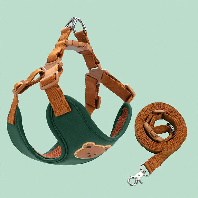 Breathable Mesh Pet Harness & Leash Set - No-Pull Vest for Dogs & Cats