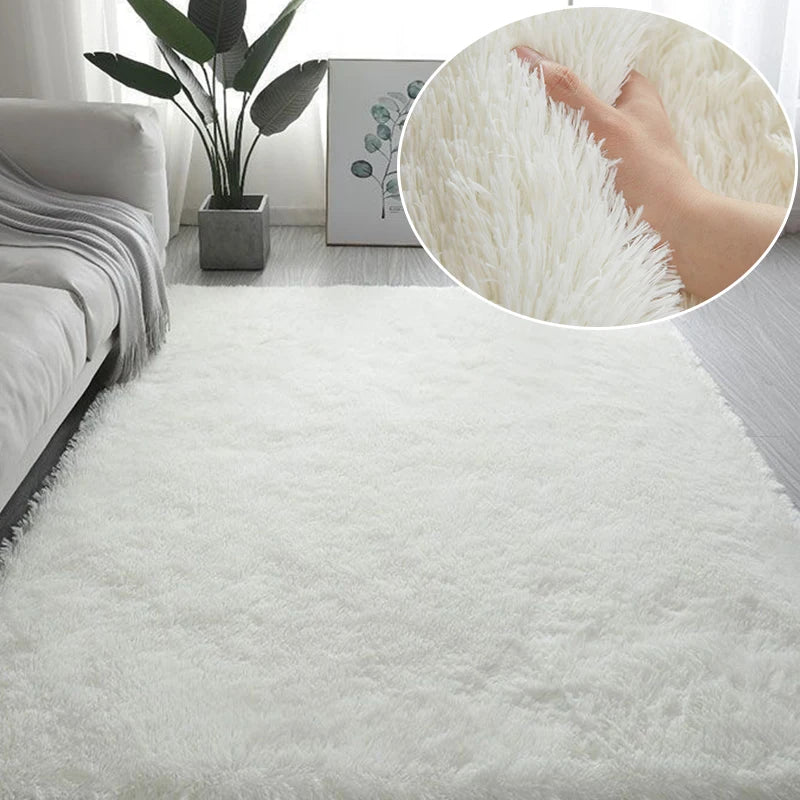 RainbowCloud Plush Rug – Soft, Fluffy & Vibrant!